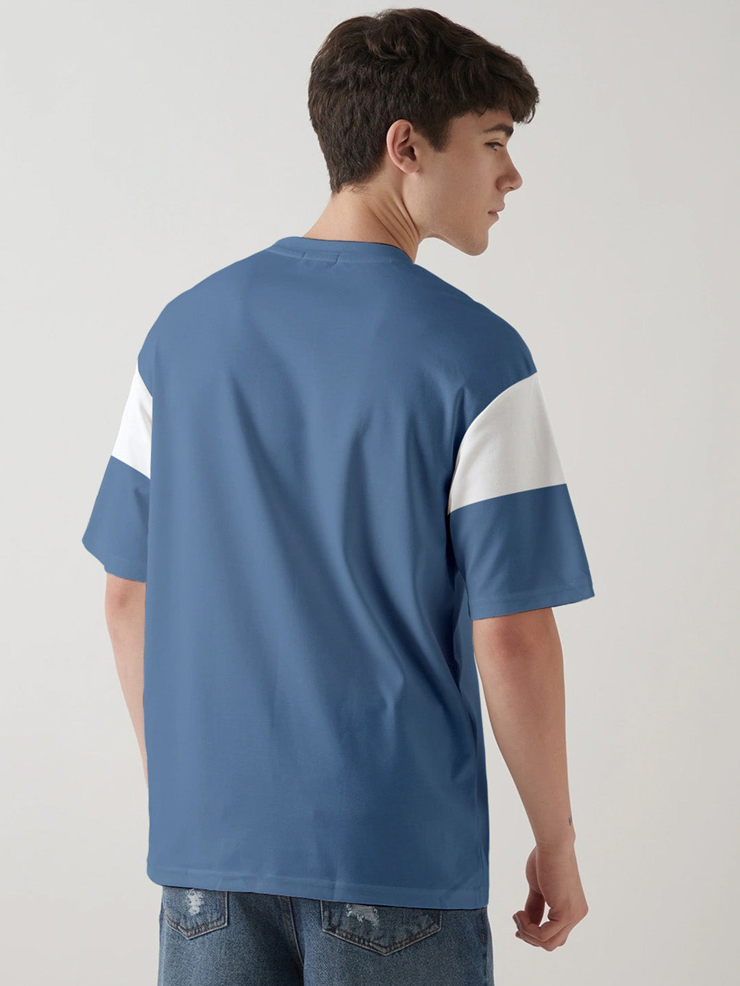 Louisiana Oversized T-Shirt-Denim Blue & white