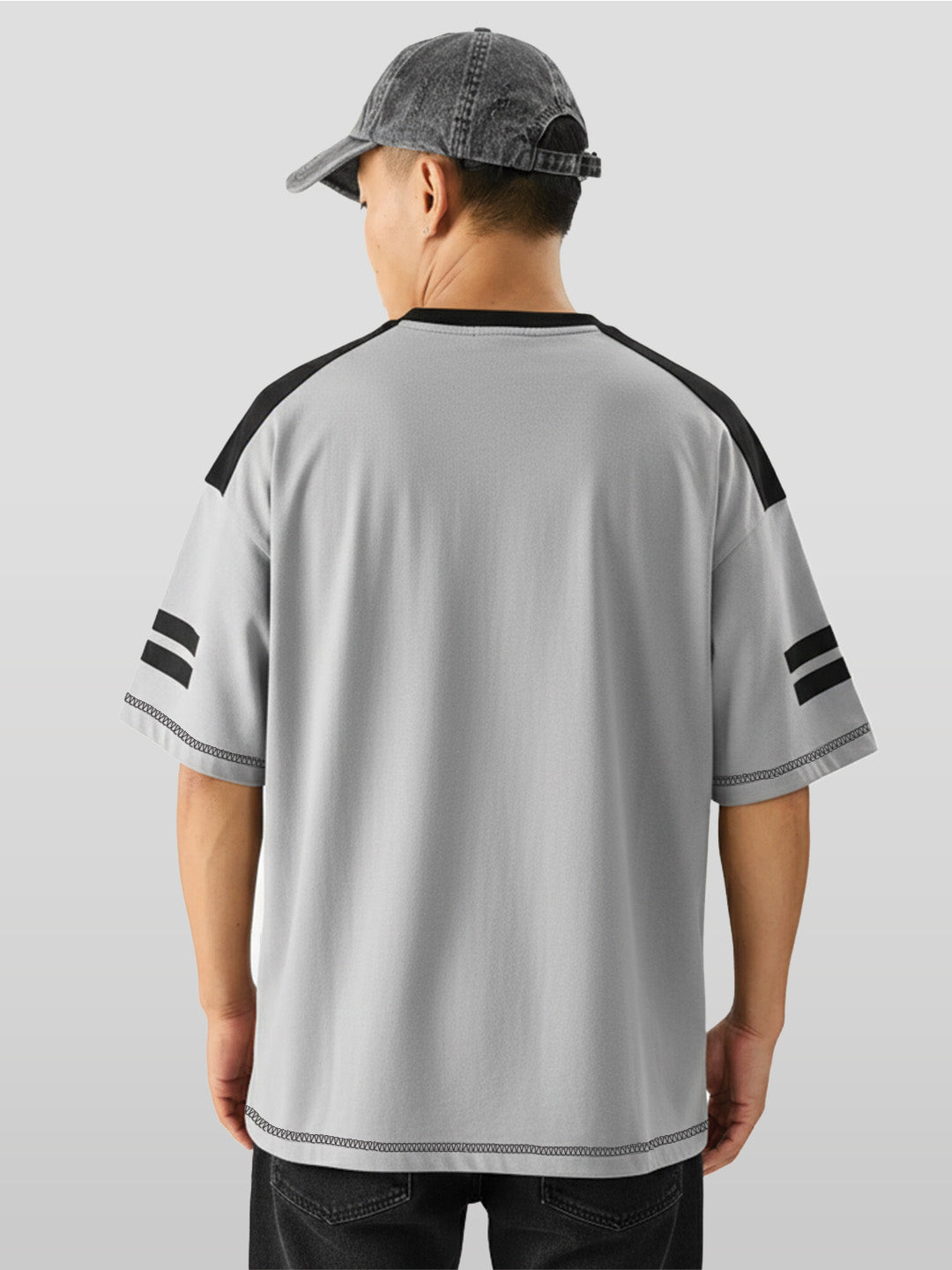 The Invincible Oversized T-Shirt-Black & LT Grey