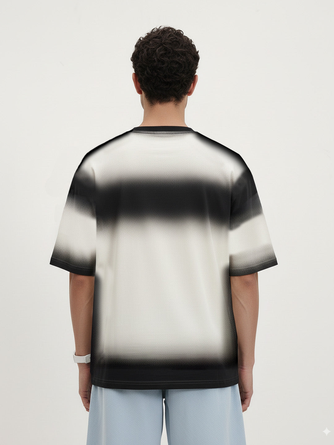 Obsidian Haze Spray Effect Oversized T-Shirt - Off White
