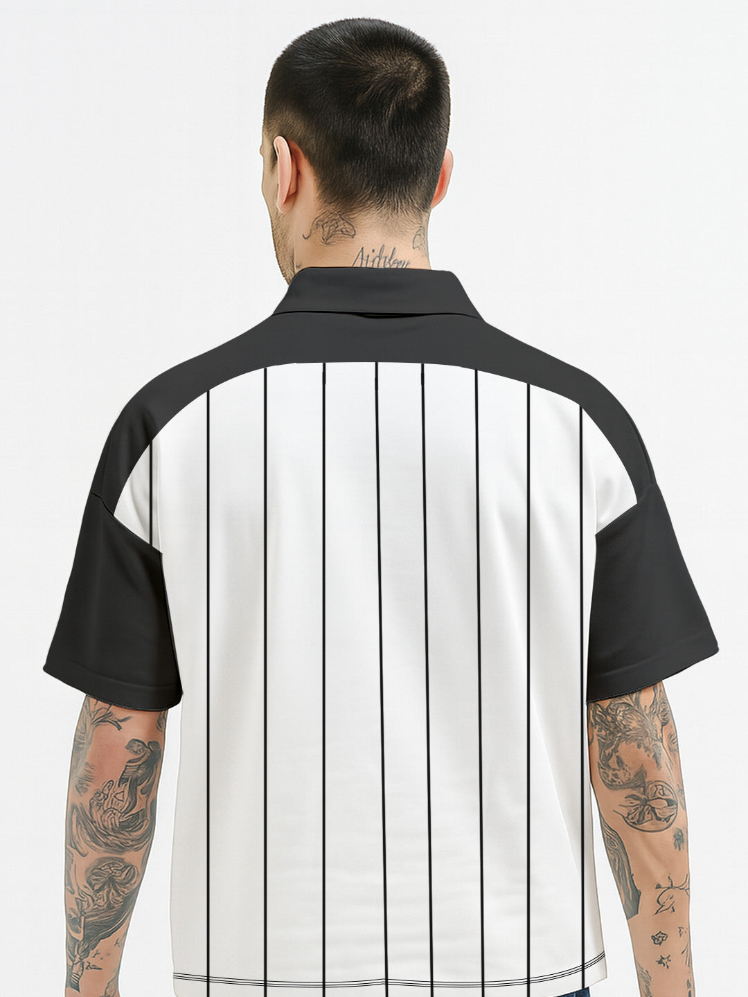 Polo - LA CM Originals Oversized Polo T-Shirt - White & Black