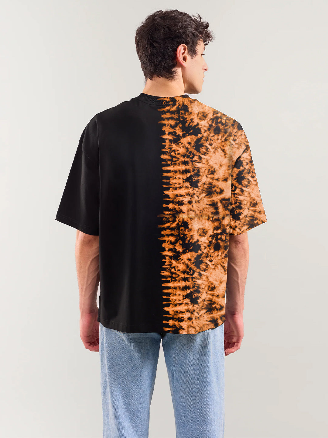 Plain Wax Flower Oversized T-Shirt - Tiedye