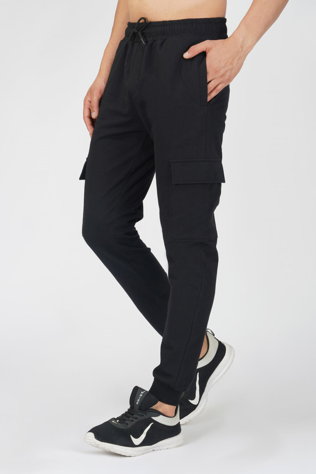 Black Regular Cargo Joggers