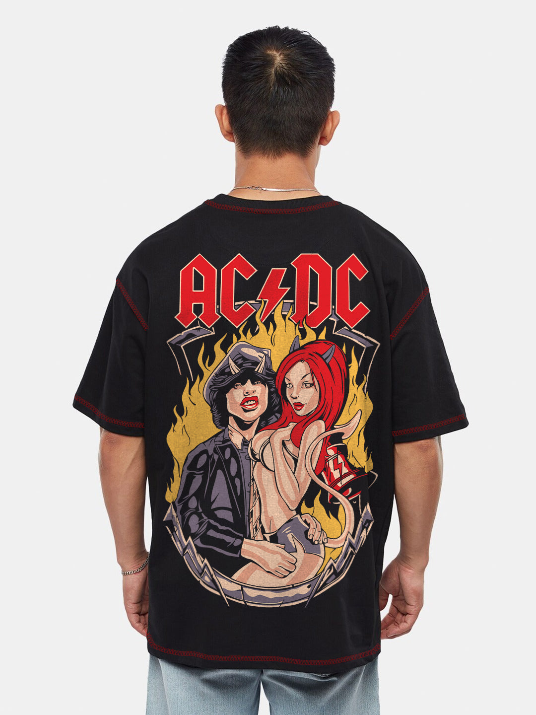 Acdc Merchandise Acdc T Shirt Price AC DC Band Oversized T-Shirt