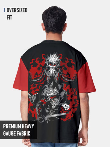 Asta Black Clover Oversized T-Shirt - Multi Color