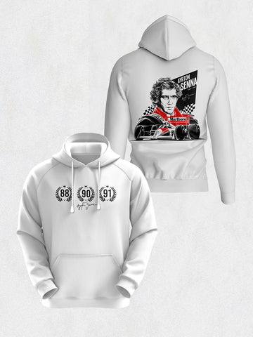 Ayrton Senna Hoodie - White