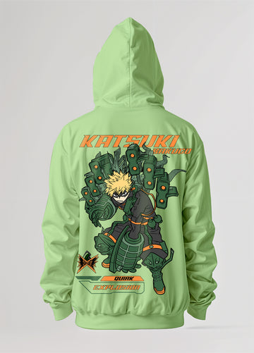Bakugo Katsuki X Strafe Panzer Oversized Hoodie - Pista Green
