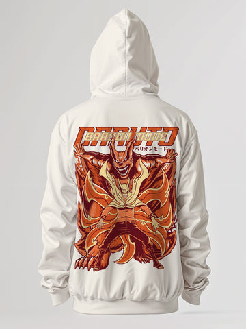 Baryon Mode Naruto Oversized Hoodie - Off White