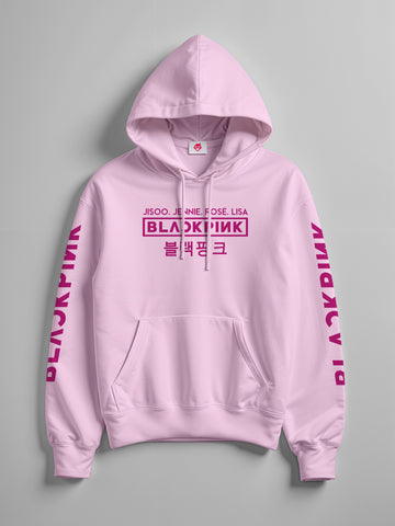 Black Pink Hoodie - Baby Pink