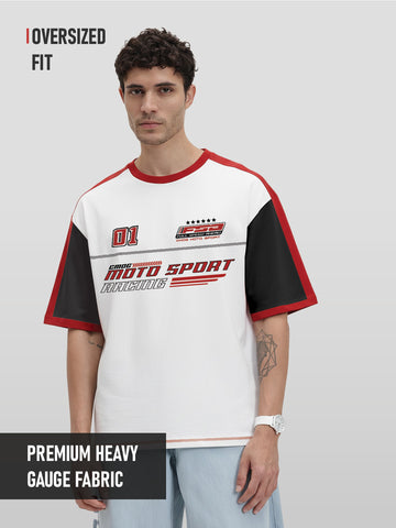 Moto Sport FSA Oversized T-Shirt - Black, Red & White