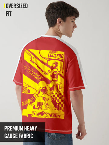 Charles Leclarc Graphic Printed Oversized T-Shirt - Multi Color