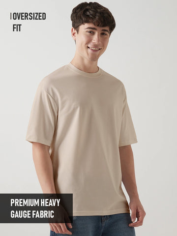 Plain Oversized T-Shirt - Cream