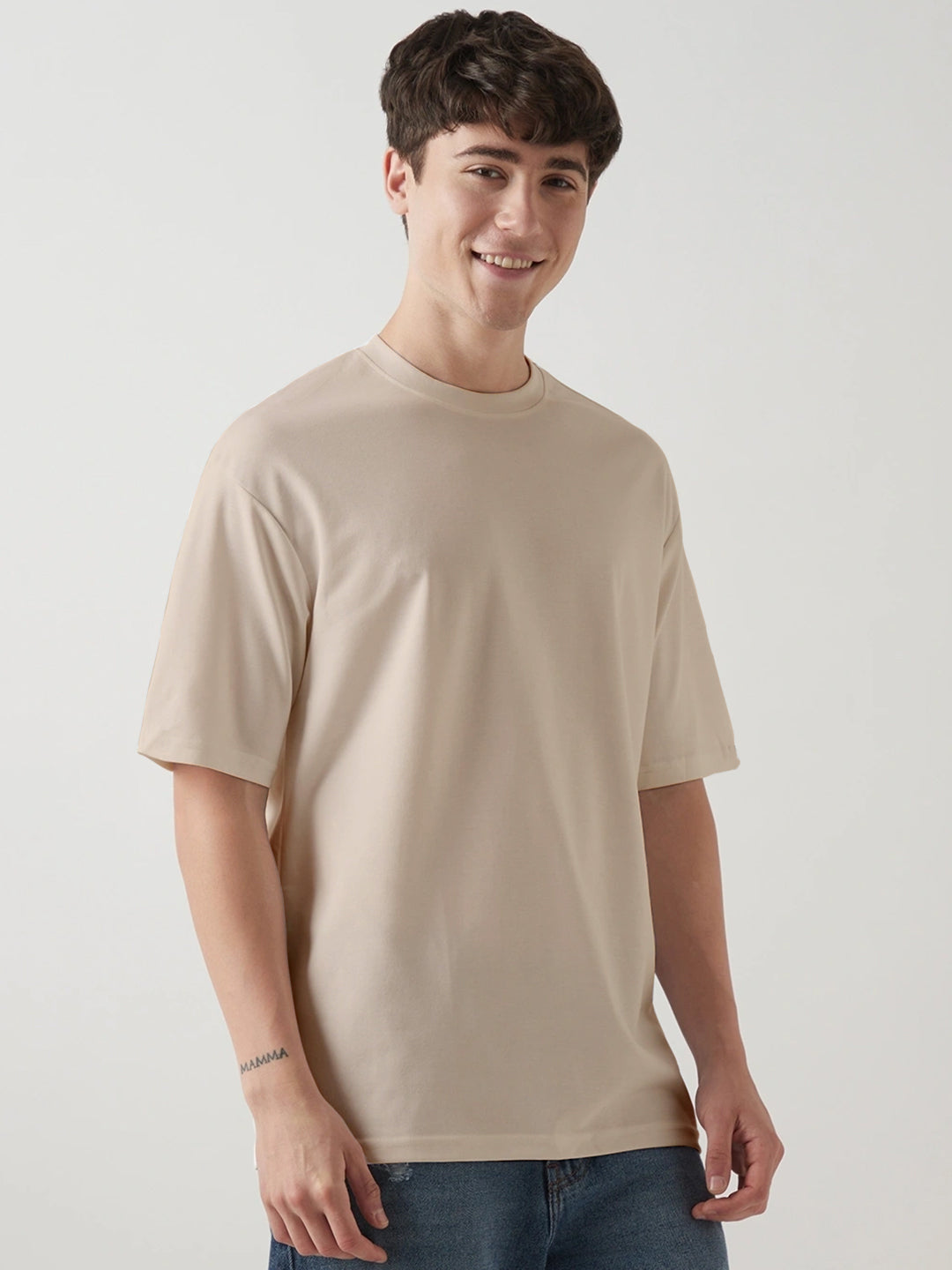 Plain Oversized T-Shirt - Cream