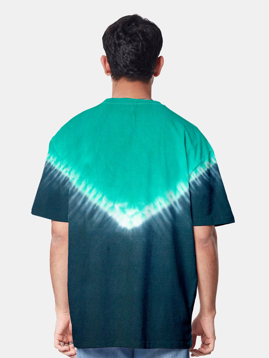 Plain Dark Cyan Oversized T-Shirt - Tiedye