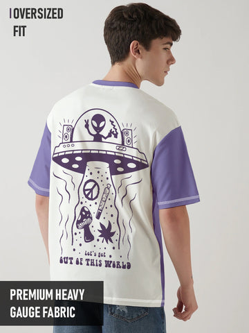 Escape From Reality Graphic Printed Oversized T-Shirt - Multi Color