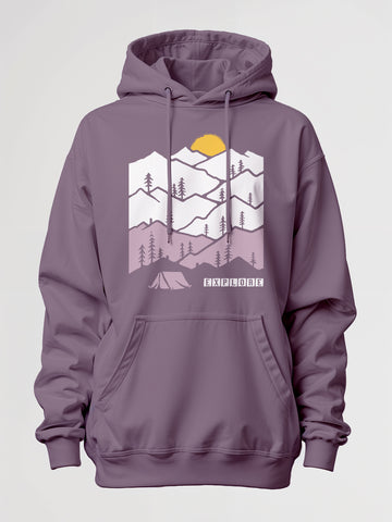 Explore Oversized Hoodie - Dull Wine