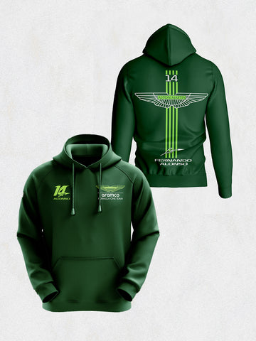 Aston Martin Alonso Hoodie - Bottle Green