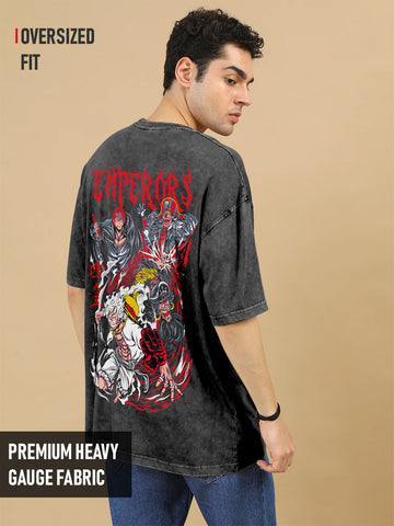 Four Emperor One Piece Acid Wash Oversized T-Shirt