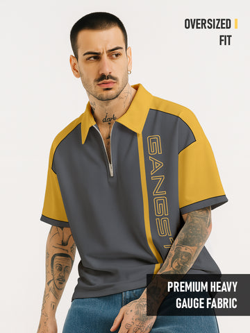 Gangster Oversized Polo T-Shirt - Multi Color