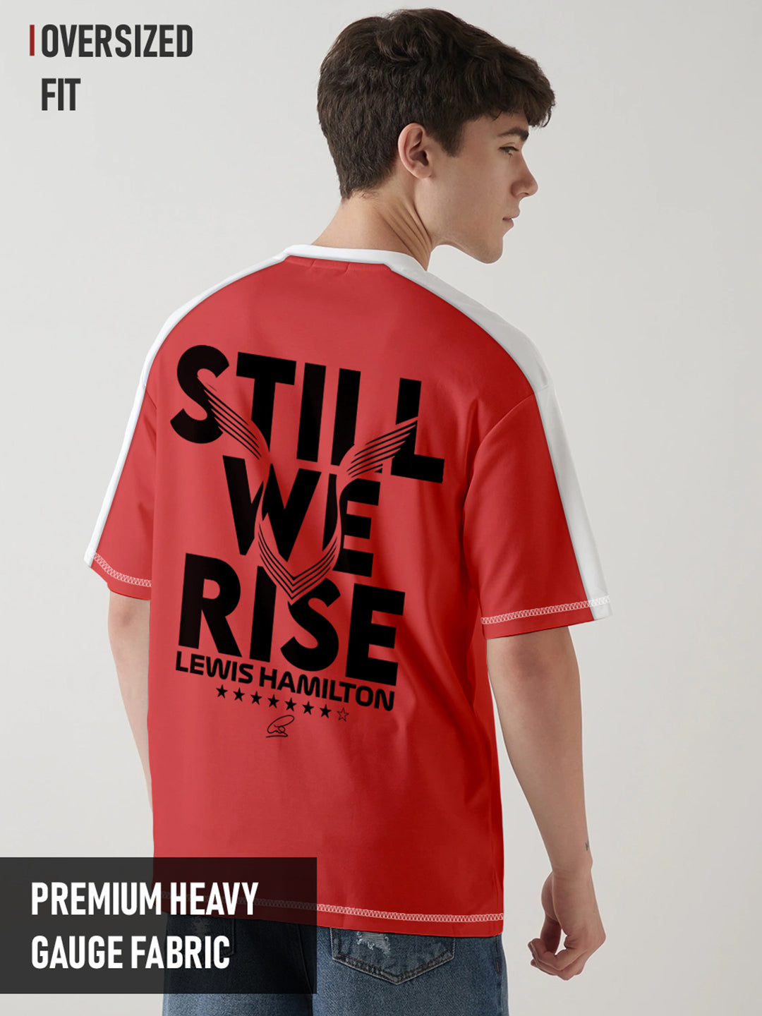 Lewis Hamilton Graphic Printed Oversized T-Shirt Multi Color