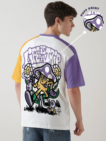 Life is a Trip Graphic Printed Oversized T-Shirt - Multi Color