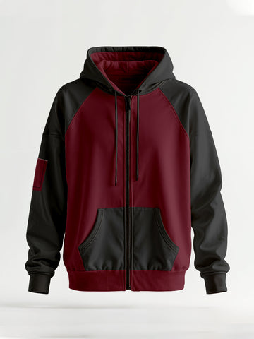 Raglan Oversized Zipper Hoodie