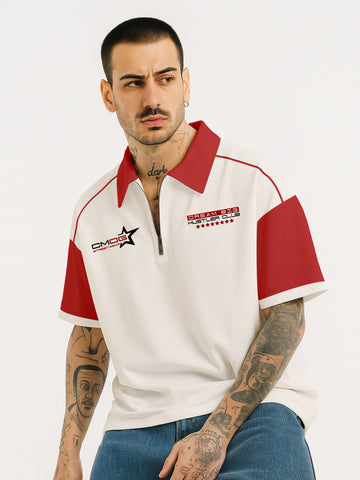 Never Stop Dreaming Oversized Polo T-Shirt - Multi Color