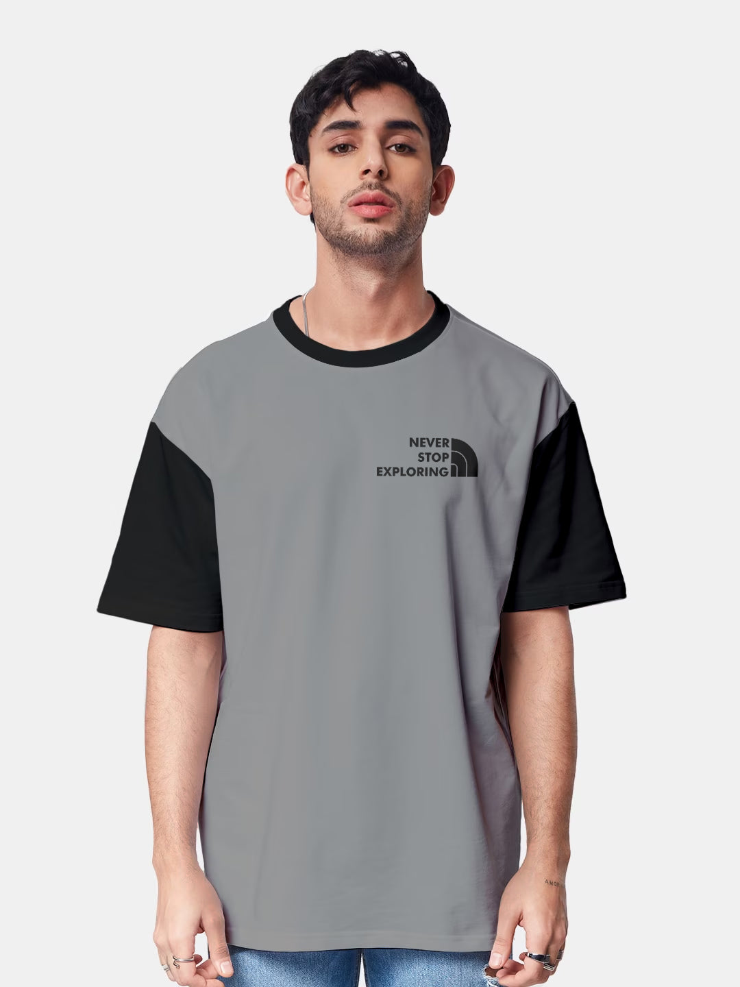 Never Stop Exploring Oversized T-Shirt - Multi Color