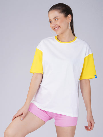 Plain Bumble White Women Oversized T-Shirt