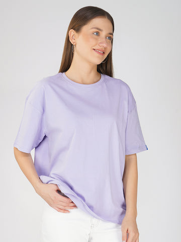 Plain Lavender Women Oversized T-Shirt