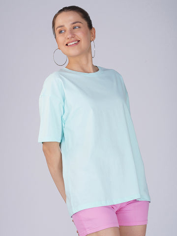 Plain Mint Women Oversized T-Shirt