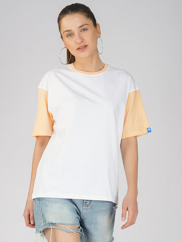 Plain White Fuzz Women Oversized T-Shirt
