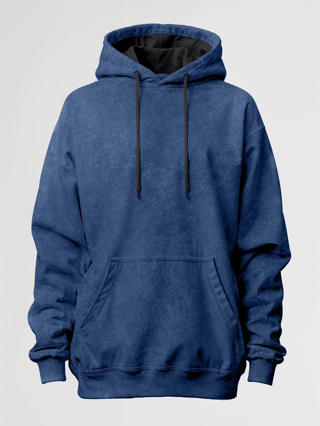 Plain Royal Blue Acid Wash Oversized Hoodie