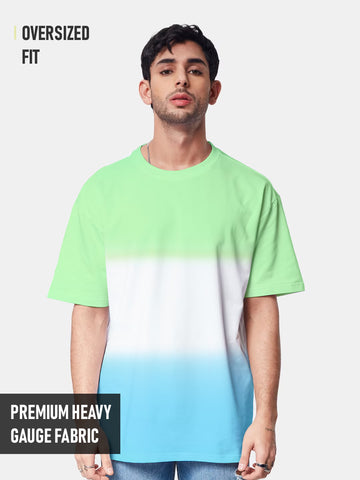 Plain Sea Mist Oversized T-Shirt - Tiedye
