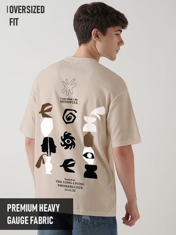 Thinkers Club Oversized T-Shirt - Beige