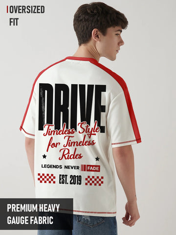 Timesless Drive Team Graphic Printed Oversized T-Shirt - Multi Color