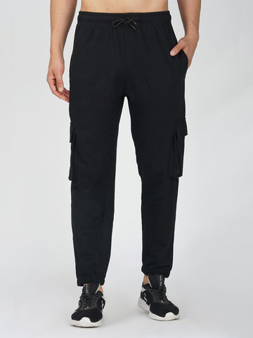 Black Oversized Cargo Joggers