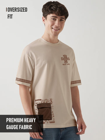 Wild Soul With Unhemmed  Pocket Oversized T-Shirt