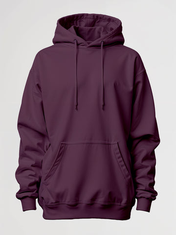 Plain Oversized Hood - Wine