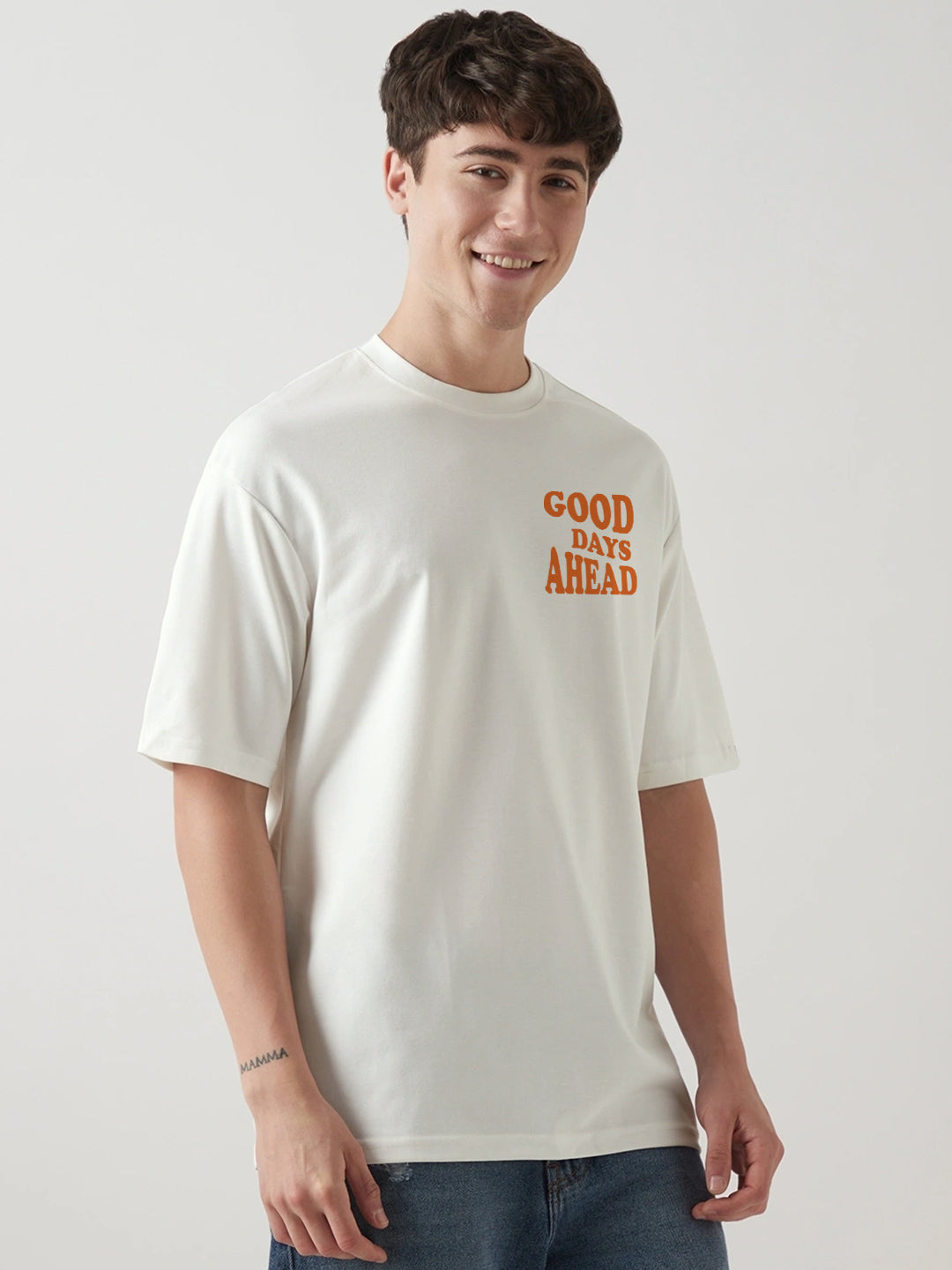 Good Day Ahead Oversized T-Shirt - Off White