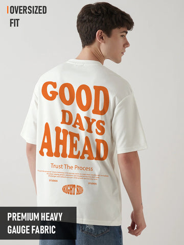 Good Day Ahead Oversized T-Shirt - Off White