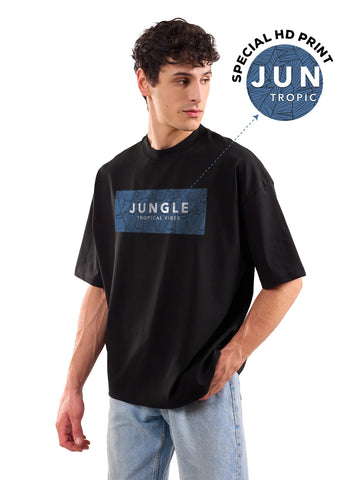 Jungle Vibes Oversized T-Shirt - Black