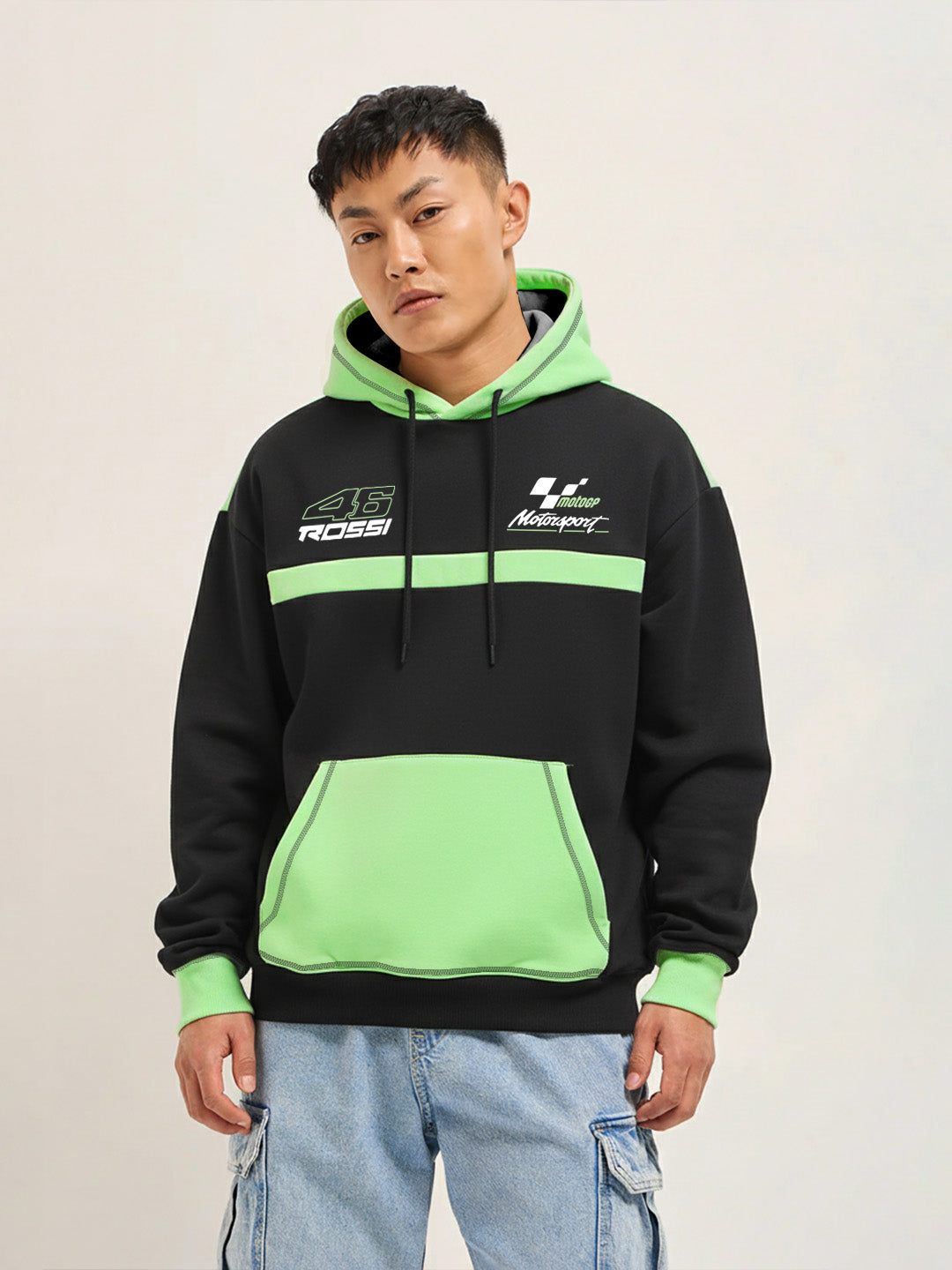 The Doctor Oversized Hoodie - Floro Green & Black