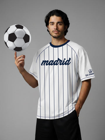 Madrid Oversized T-Shirt - White & Navy