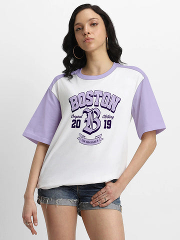 Boston 2K19 Women Oversized T-Shirt - Multi Color
