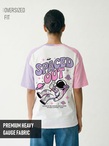 Space Out Women Oversized T-Shirt - Multi Color