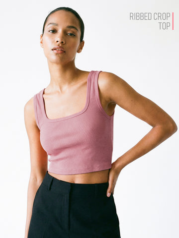 Women's Plain Crop Top - Soft Wine