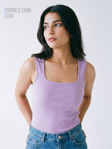 Women's Plain Tank Top - Misty Lilac