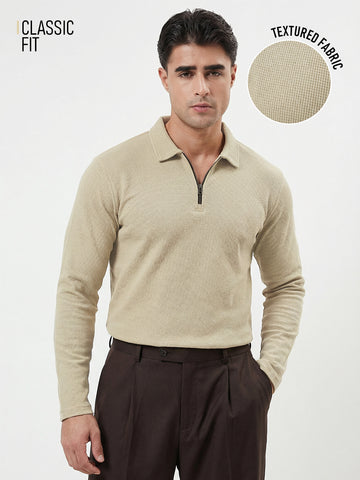 Beige Atelier Regular Polo T-Shirt - Beige