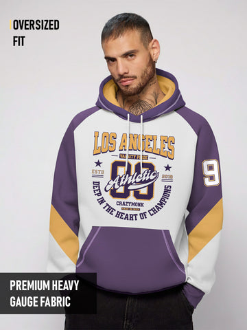 LA Champs Oversized Hoodie - Yellow, White & Purple