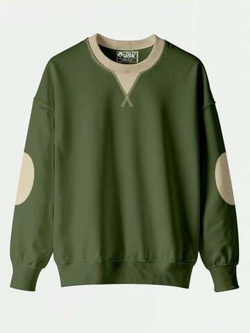 Olive Beige Oversized Sweatshirt